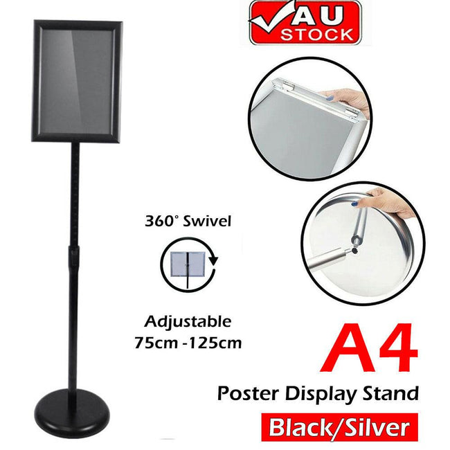 A4 Floor Poster Stand Foyer Pedestal Sign Holder Business Menu Display AU Stock Hover Image