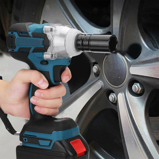 Cordless Electric Impact Wrench Brushless Rattle Gun 1/2" Driver +Large Battery.