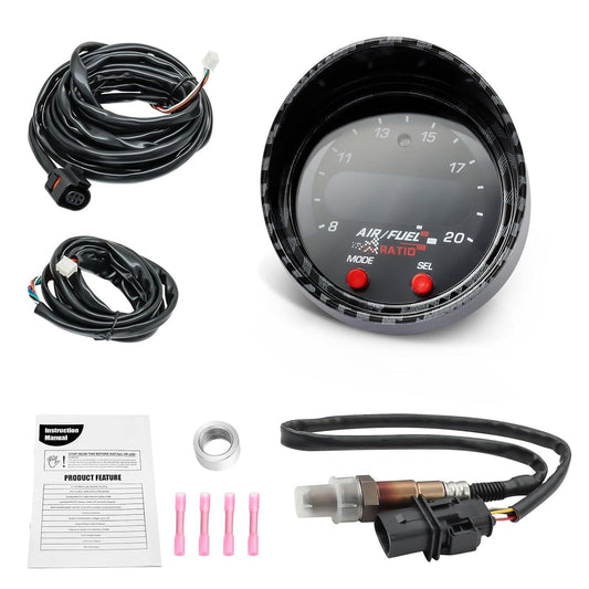 52mm AFR O2 UEGO Wideband Air Fuel Ratio Gauge Kit 30-0300 LSU 4.9 Probe Sensor.