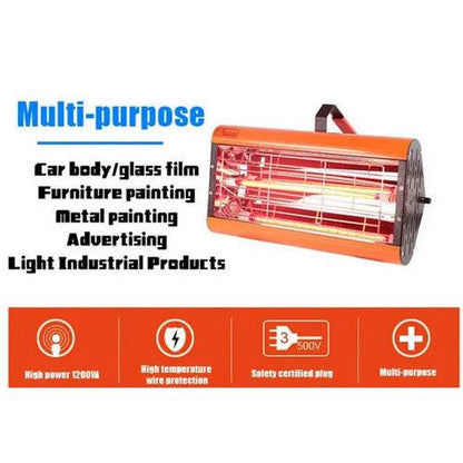 1200W Shortwave Infrared Paint curing Lamp Spray Painting Solary Baking Dryer.