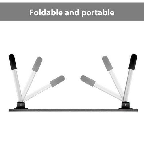 Black Laptop Stand Table Foldable Desk Computer Study Bed Adjustable Cup Slot Tray.