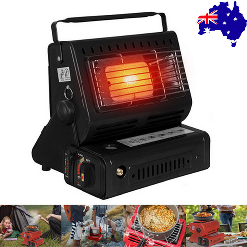 Portable Camping Gas Heater Outdoor Heating Stove Gas Baking Hunting Warmer AU black.