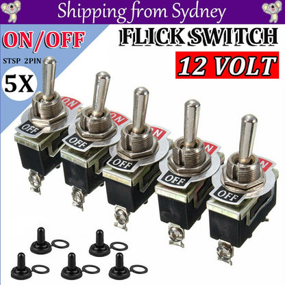 5x Toggle Switch 12V ON OFF Car Flick Dash Light Marine 12 Volt Switches Boat.