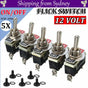 5x Toggle Switch 12V ON OFF Car Flick Dash Light Marine 12 Volt Switches Boat.