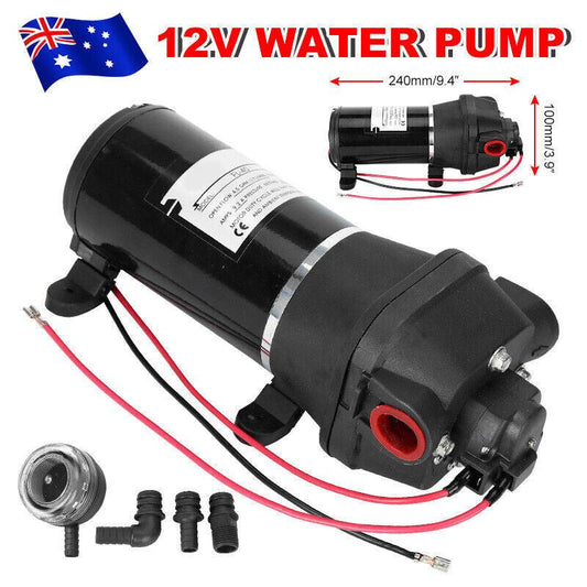 12V Water Pump 17LPM High Pressure Self-Priming for Caravan Camping Boat Marine.