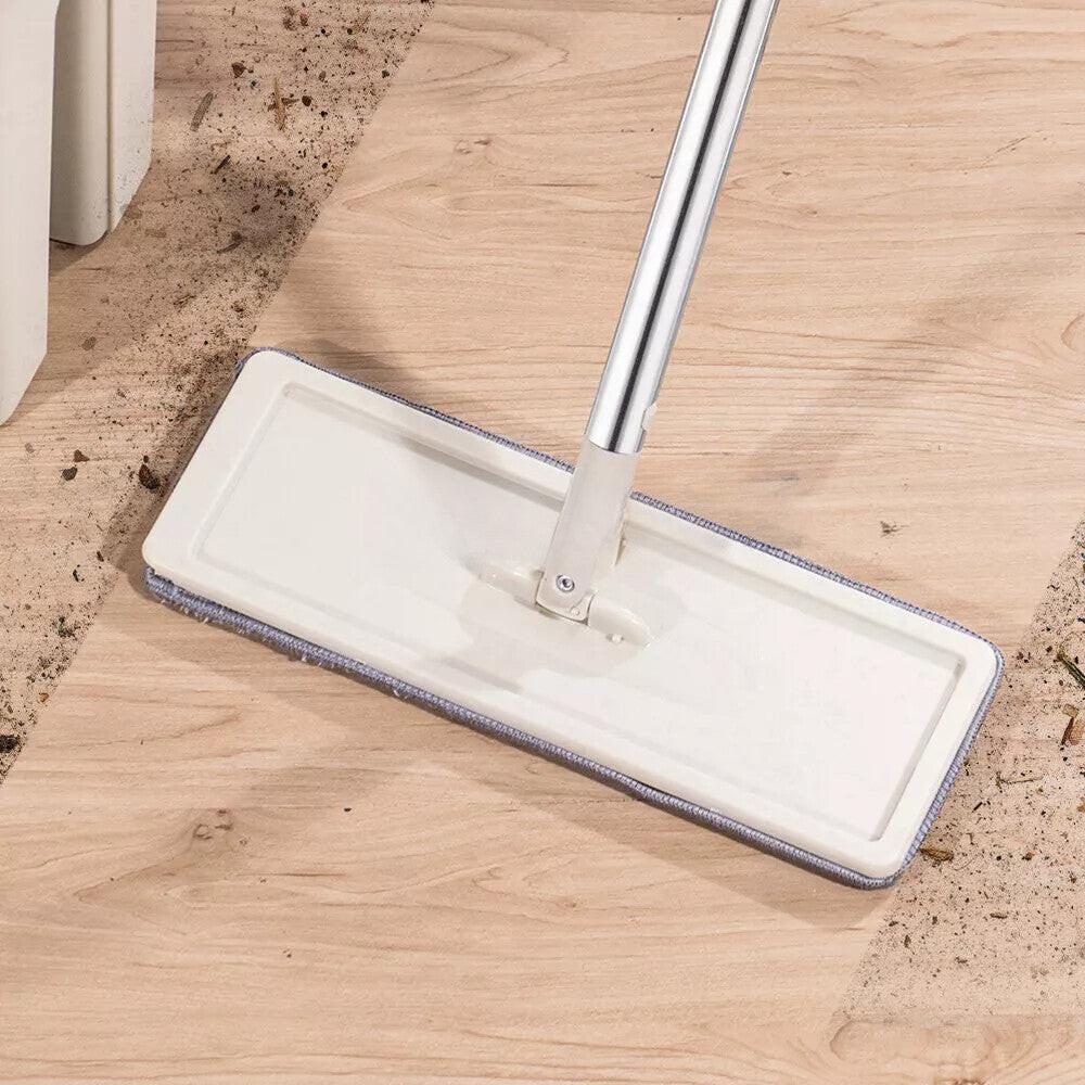 Mop Bucket Wet Dry Rinse Wash 360 Rotating Squeeze Flat Floor Cleaner with Pads.