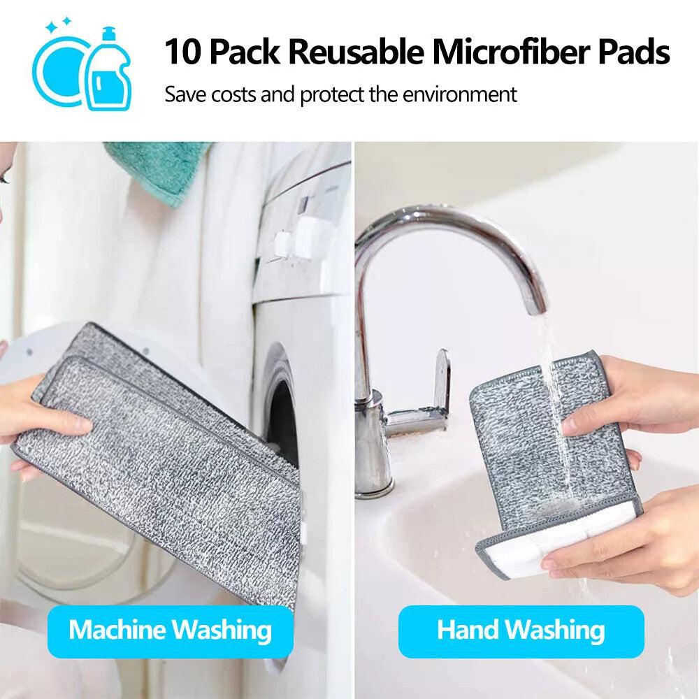 Mop Bucket Wet Dry Rinse Wash 360 Rotating Squeeze Flat Floor Cleaner with Pads.