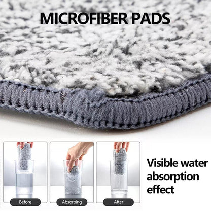Mop Bucket Wet Dry Rinse Wash 360 Rotating Squeeze Flat Floor Cleaner with Pads.