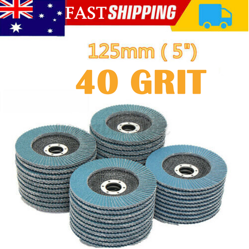 20 PCS 40 Grit Grinding Wheel 5'' 125MM Angle Grinder Flap Sanding Disc AU.