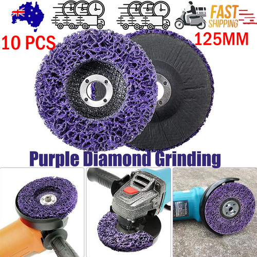10 x 125mm x 22mm POLY STRIP DISC WHEEL PAINT RUST REMOVAL CLEAN GRINDER.