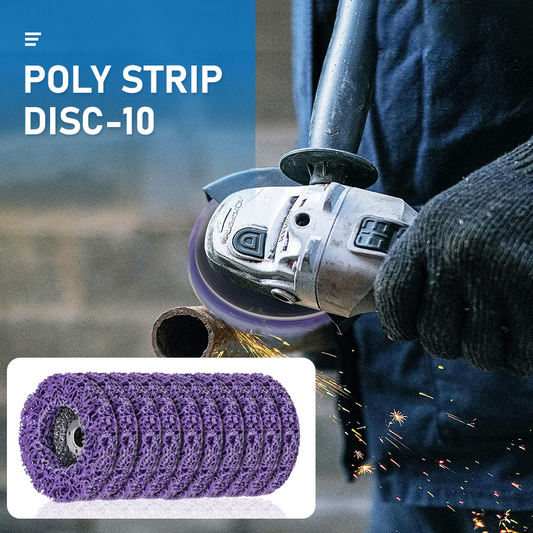 10 x 125mm x 22mm POLY STRIP DISC WHEEL PAINT RUST REMOVAL CLEAN GRINDER.