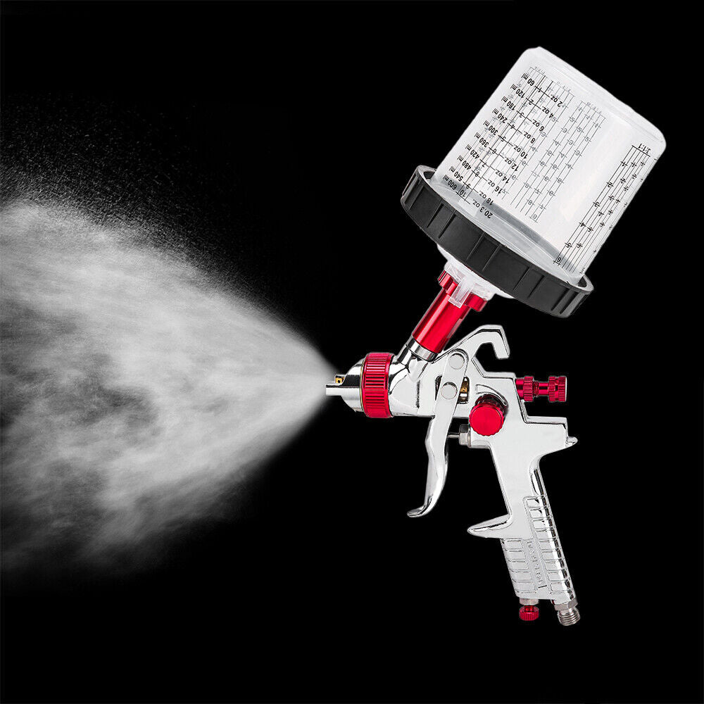 Air HVLP Spray Gun Paint Gun 600CC Gravity Feed Cup 1.4mm 1.7mm 2mm Tip AU Stock.