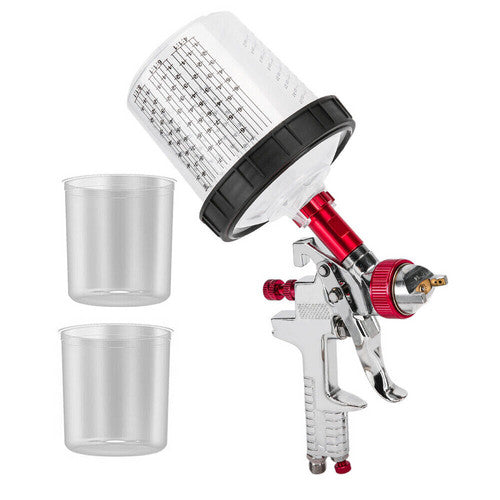 Air HVLP Spray Gun Paint Gun 600CC Gravity Feed Cup 1.4mm 1.7mm 2mm Tip AU Stock.