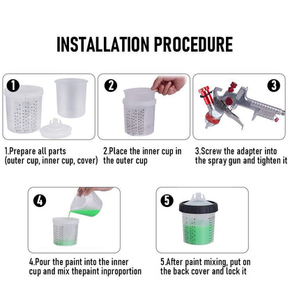 Air HVLP Spray Gun Paint Gun 600CC Gravity Feed Cup 1.4mm 1.7mm 2mm Tip AU Stock.
