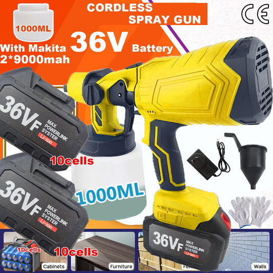 Cordless High Pressure Airless Spray Gun Paint Sprayer For Makita 36V Battery AU.