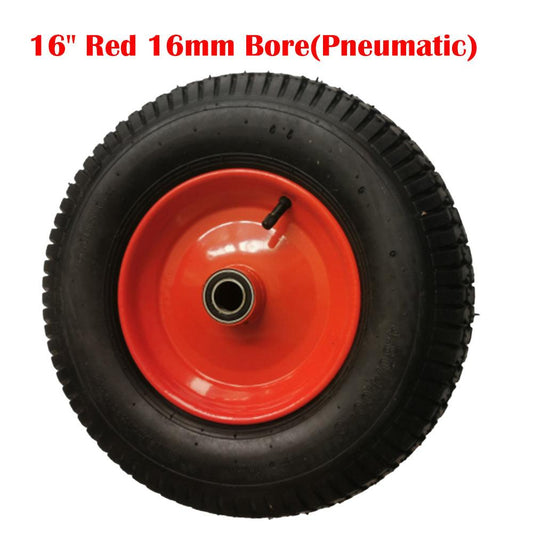 16" Red 16mm Bore(Pneumatic) Tire Steel Rim for Hand Trolley Cart.