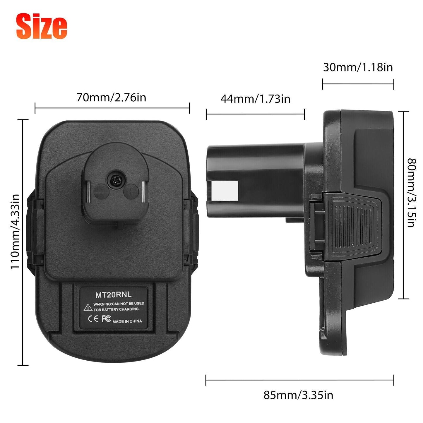 Battery Adapter MT20RNL for Makita Li-ion Batteries Convert to Ryobi 18V Tools.