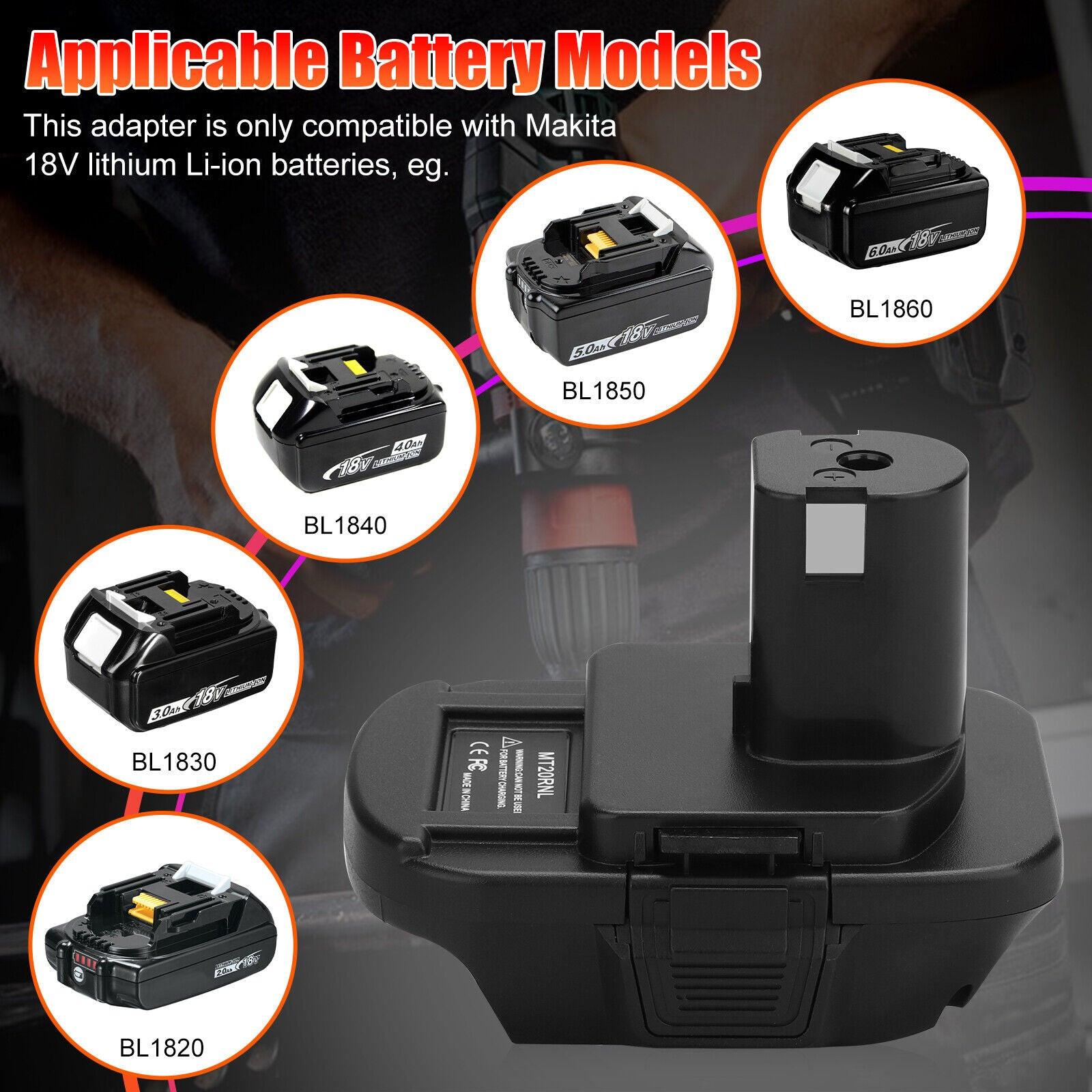 Battery Adapter MT20RNL for Makita Li-ion Batteries Convert to Ryobi 18V Tools.