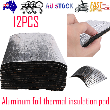 12PCS Car Engine Bay Bonnet Sound Deadener Noise Insulation Foam Proofing Heat