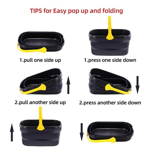 10L Washing/Storage Bucket Folding Portable Mop/Food/Drink Home/Outdoor Camping.
