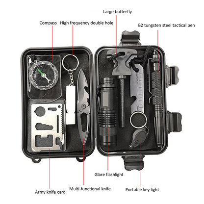 Camping Tool Emergency Survival Equipment Set Outdoor Sport Tactical Hiking Kit.