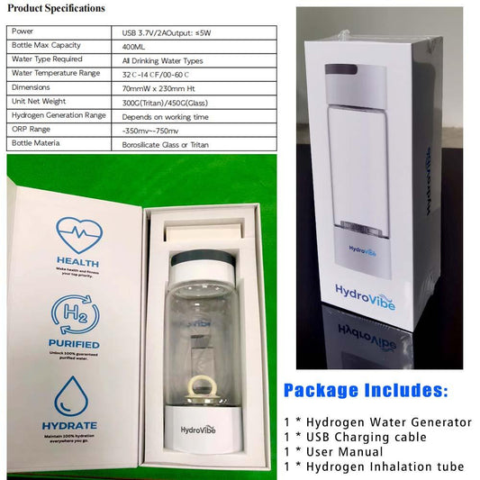 Hydrogen Water Generator Bottle SPE PEM Technology Machine - H2 Inhalation.