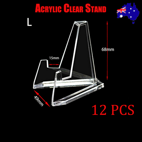 12pcs L Acrylic Clear Stand for Trading Card PSA Pokemon Card Holders Stand Hover Image