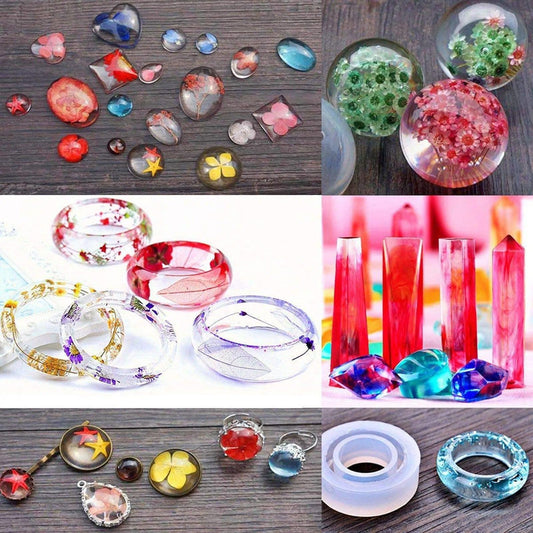 93Pcs/Set Resin Mold Epoxy Resin Mold Dropper Spoon Powder Set Kit Craft Tool.