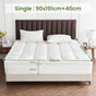 1500GSM Bamboo Mattress Topper Extra Thick 10CM Bed Topper Single: 90 x 191 + 40 cm