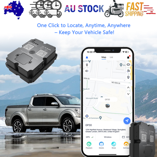 4G GPS Tracker for Car/Moto/Luggage - Waterproof, Real-time Tracking 30 Days Battery Life, Remote Control via Free Trial App..