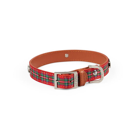 Highland Red Tartan Dog Collar Medium.