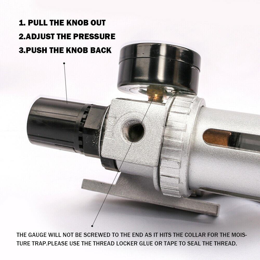 X-BULL Air Compressor Moisture Filter Water Trap Filter Regulator Mount Fitting.