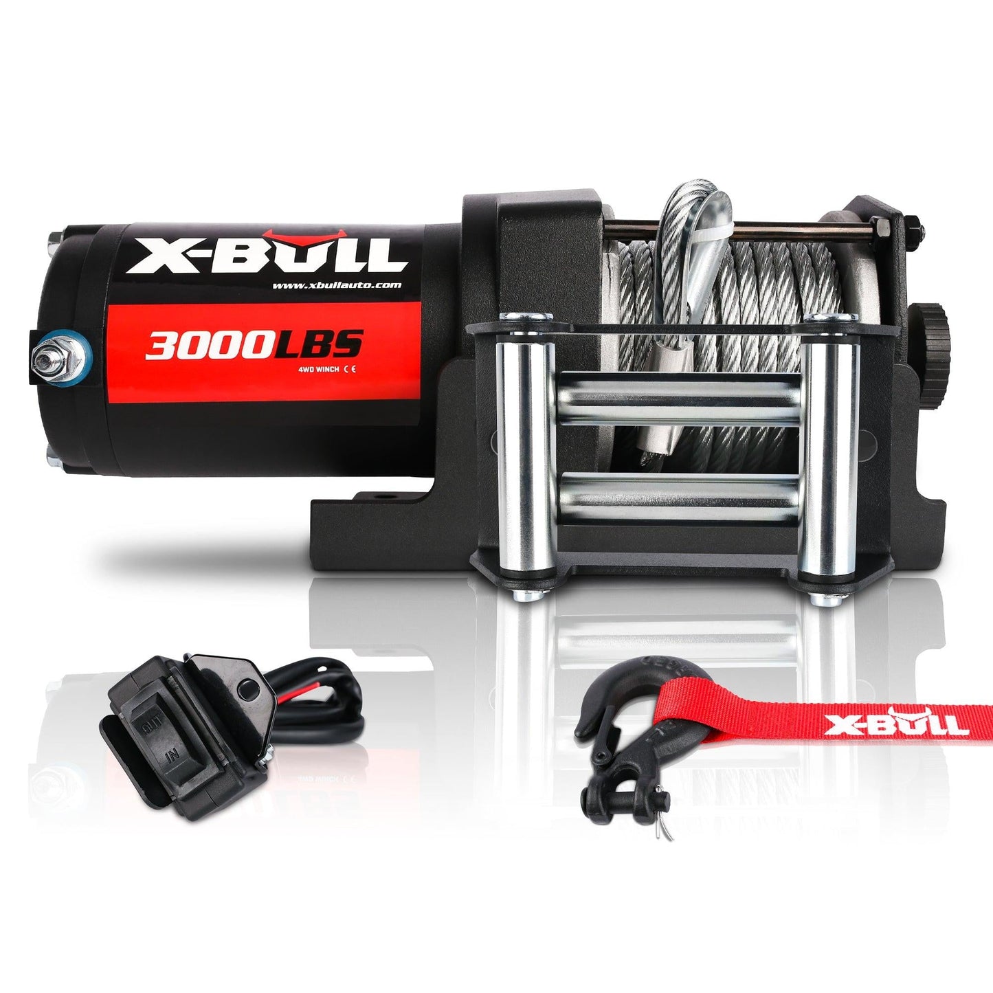 X-BULL Electric Winch 12V 3000LBS Steel Cable Wireless remote ATV UTV Boat Trailer.