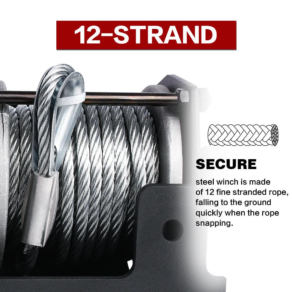X-BULL Electric Winch 12V 3000LBS Steel Cable Wireless remote ATV UTV Boat Trailer.