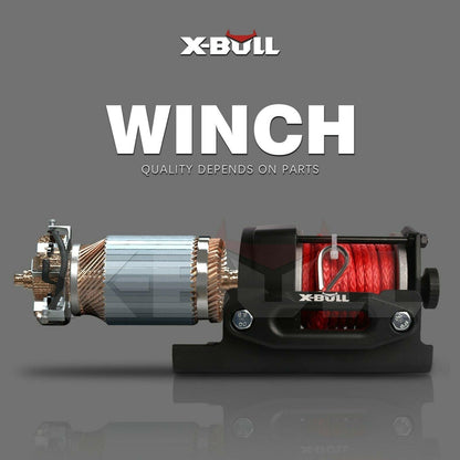 X-BULL 12V Electric Winch Boat 3000LBS Synthetic Rope Wireless Remote ATV 4WD 2 Units.