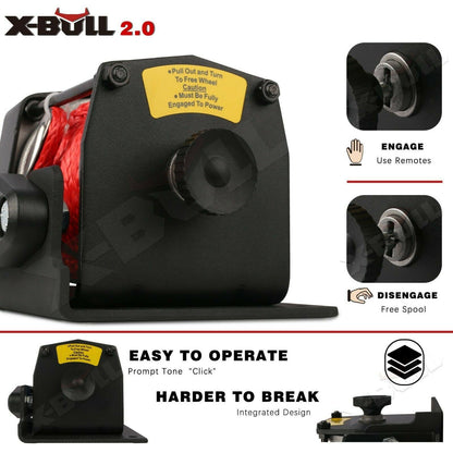 X-BULL 12V Electric Winch Boat 3000LBS Synthetic Rope Wireless Remote ATV 4WD 2 Units.