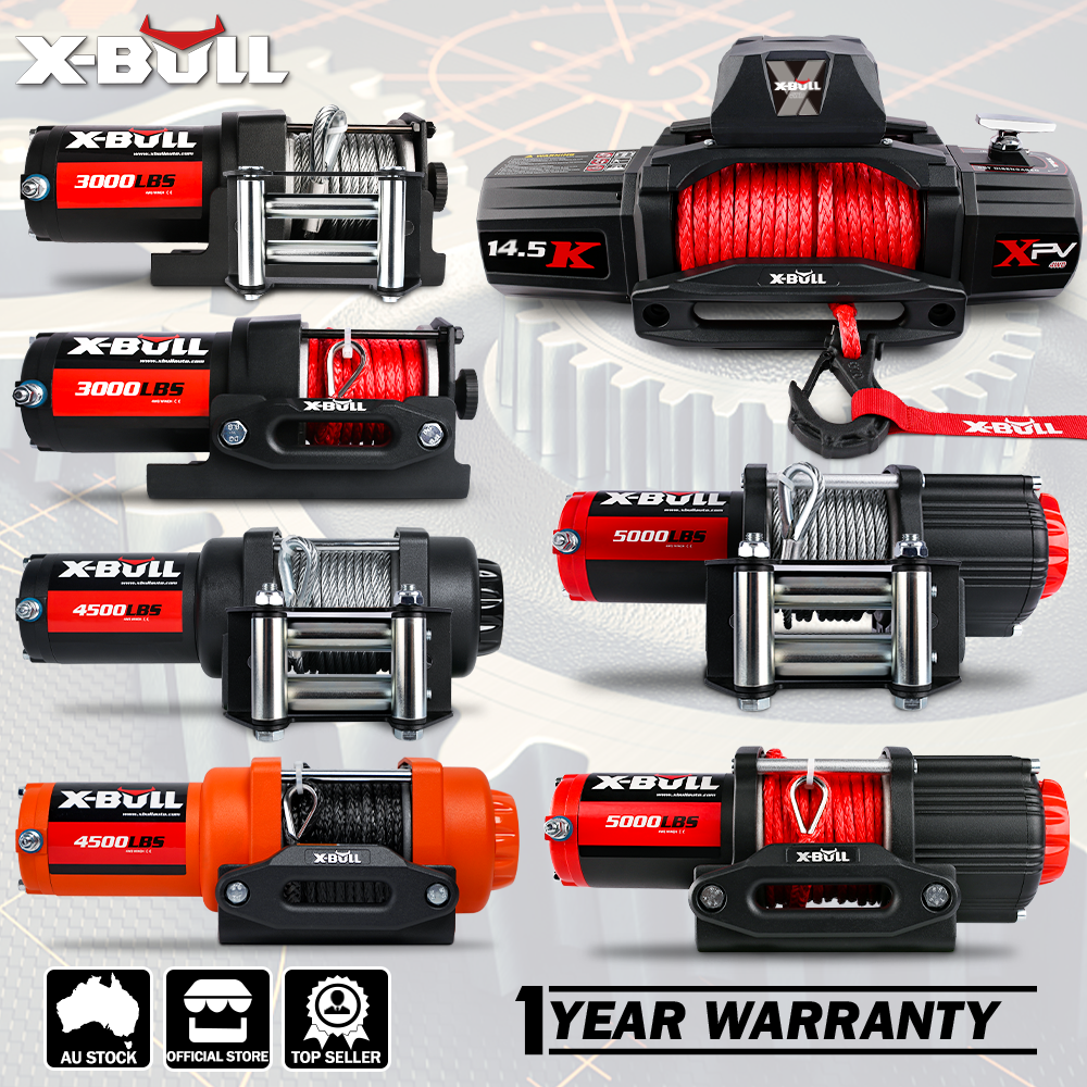 X-BULL Electric Winch 12V 3000LBS Synthetic Rope ATV UTV Boat Trailer With 2 X Wireless remote.