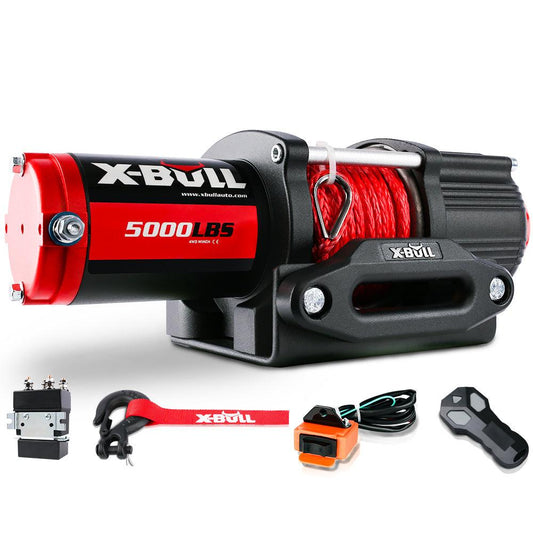 X-BULL Electric Winch 12V 5000LBS Synthetic Rope Wireless remote ATV UTV Boat Trailer.