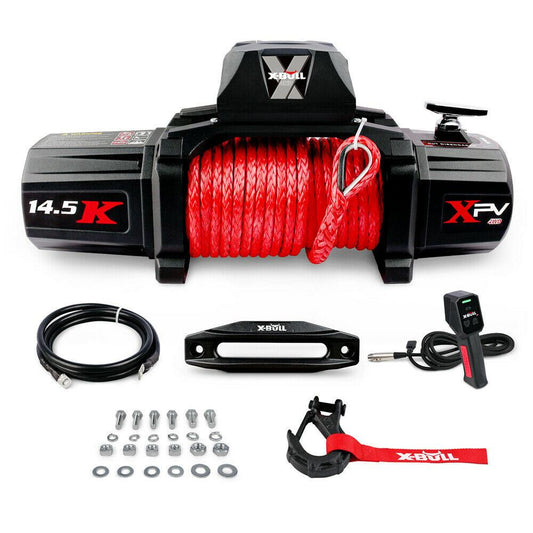 X-BULL Electric Winch 12V Synthetic Rope Wireless 14500LB Remote 4X4 4WD Boat.