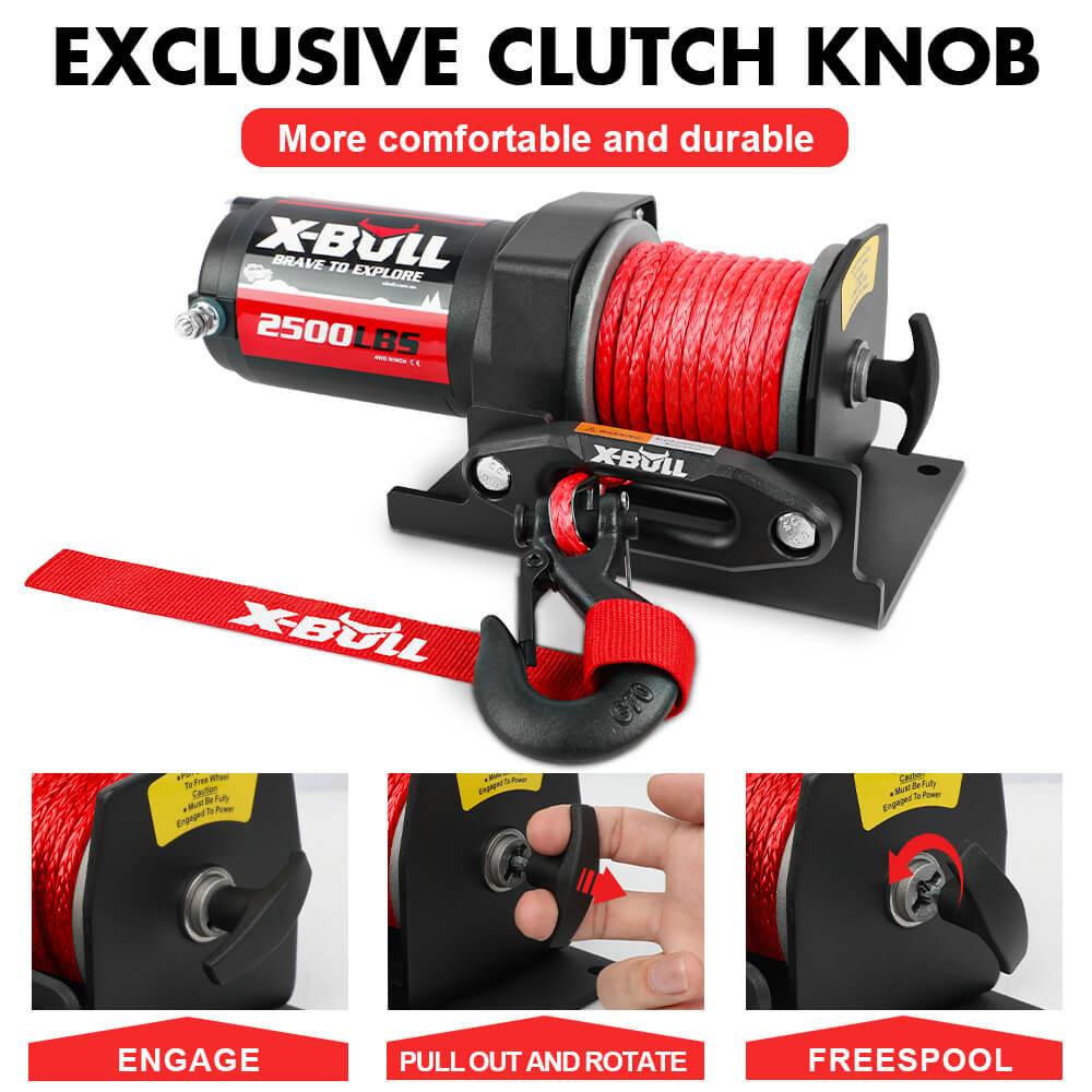 X-BULL 12V Electric Winch 2500LBS Synthetic Rope 15.2M ATV Boat Winch Trailer.