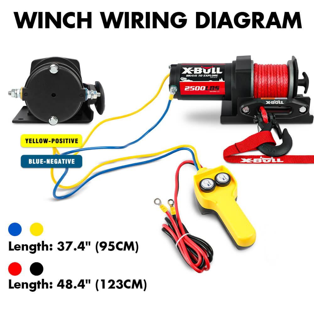 X-BULL 12V Electric Winch 2500LBS Synthetic Rope 15.2M ATV Boat Winch Trailer.