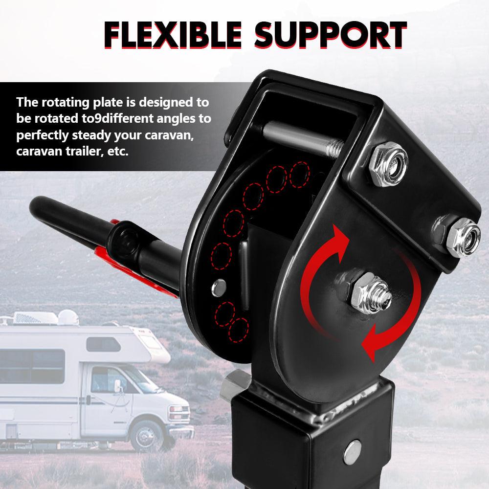 X-BULL Drop Down Legs 440MM- 560MM Trailer Steel Legs Caravan Corner 1200LBS Black.