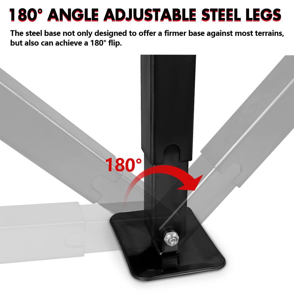 X-BULL Drop Down Legs 440MM- 560MM Trailer Steel Legs Caravan Corner 1200LBS Black.