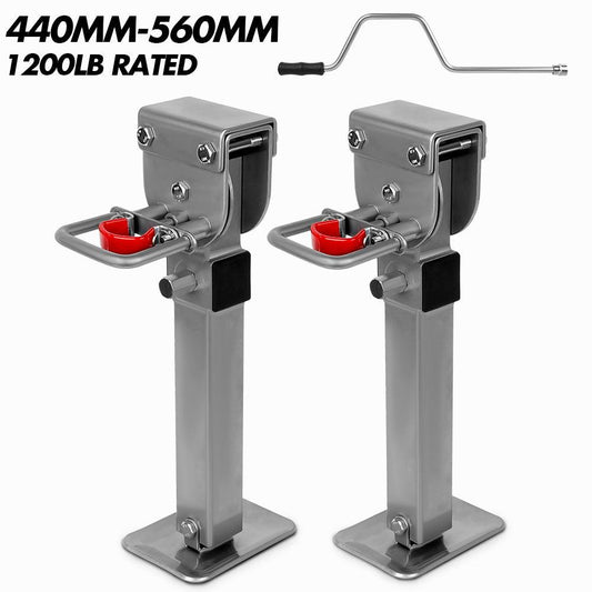 X-BULL Drop Down Corner Legs 440MM- 560MM Caravan Corner Stabilizer 1200LBS 2PCS Silver.