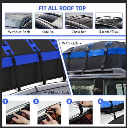 X-BULL Waterproof Car Roof Cargo Bag 595L Top Rack Carrier Luggage Storage Cube.