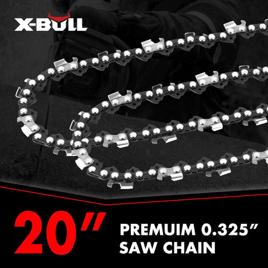 X-BULL 20'' Chainsaw Bar and Chain 0 .325 Pitch Gauge 76 Link Universal.