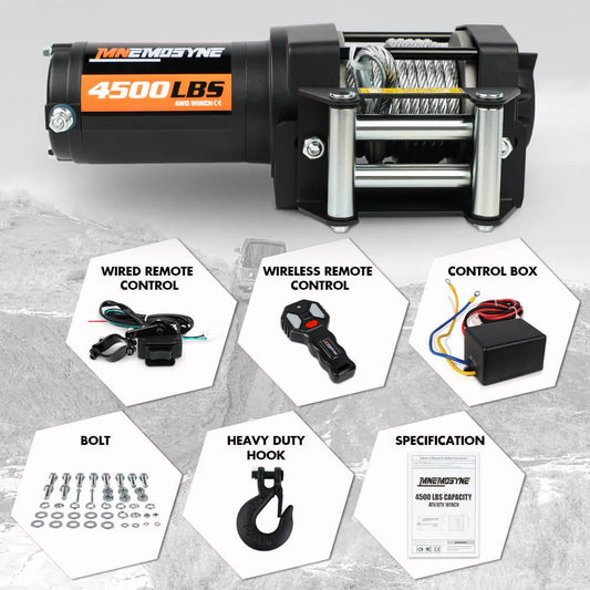 12V Electric Winch 4500LBS Winch Steel Cable Trailer Towing Remote ATV UTV.
