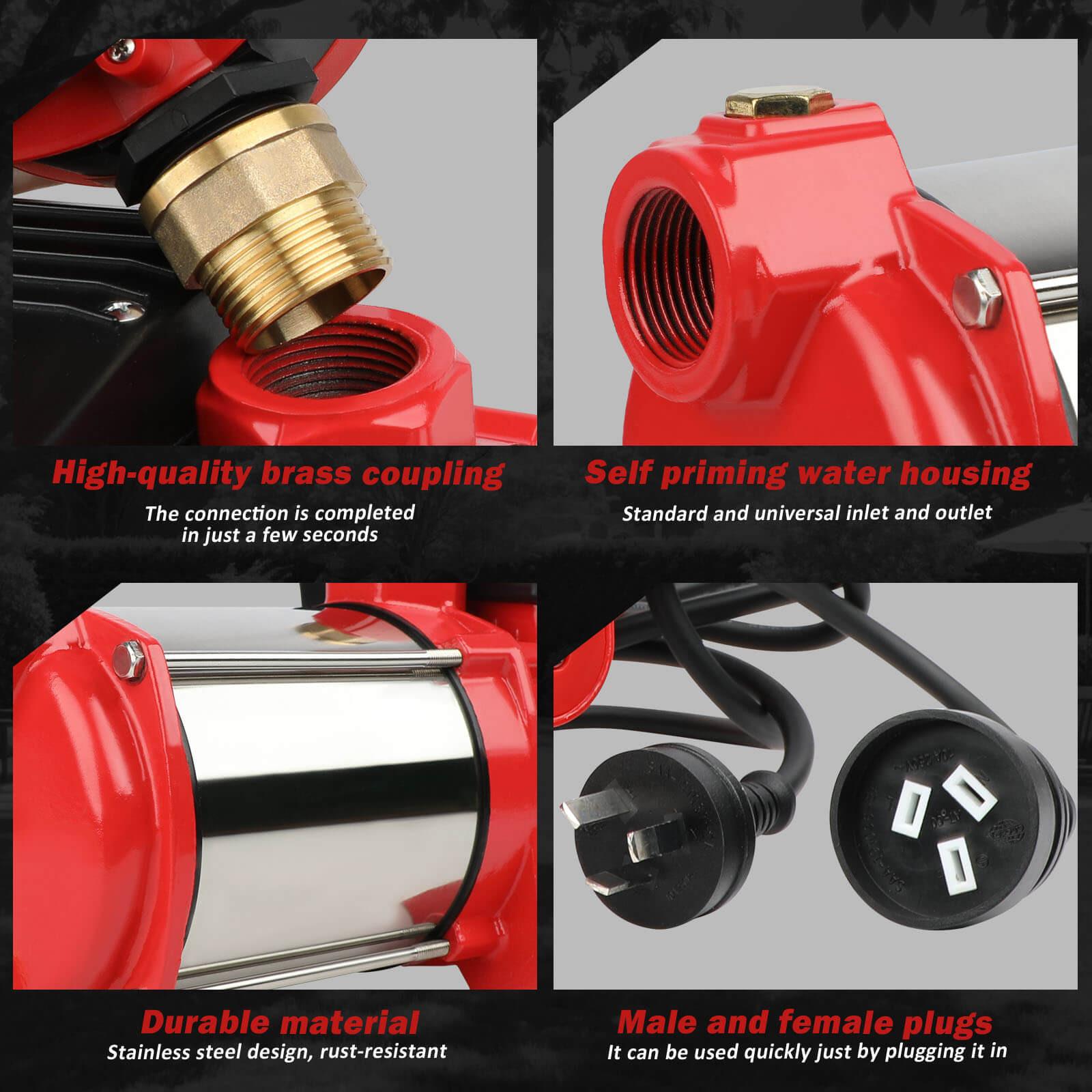 ETOSHA 2000W Garden Water Pump High Pressure 4-Stage Tank Irrigation Water Pump.
