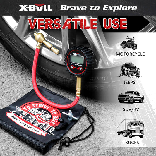 X-BULL Digital tire pressure gauge 250PSI Tyre Air Pressure Car Motorcycle LED.