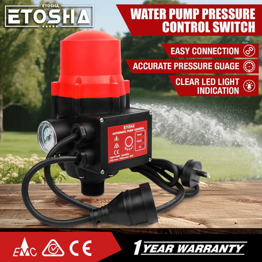 ETOSHA Water Pressure Pump Controller Auto Switch Control Electric BLACK.